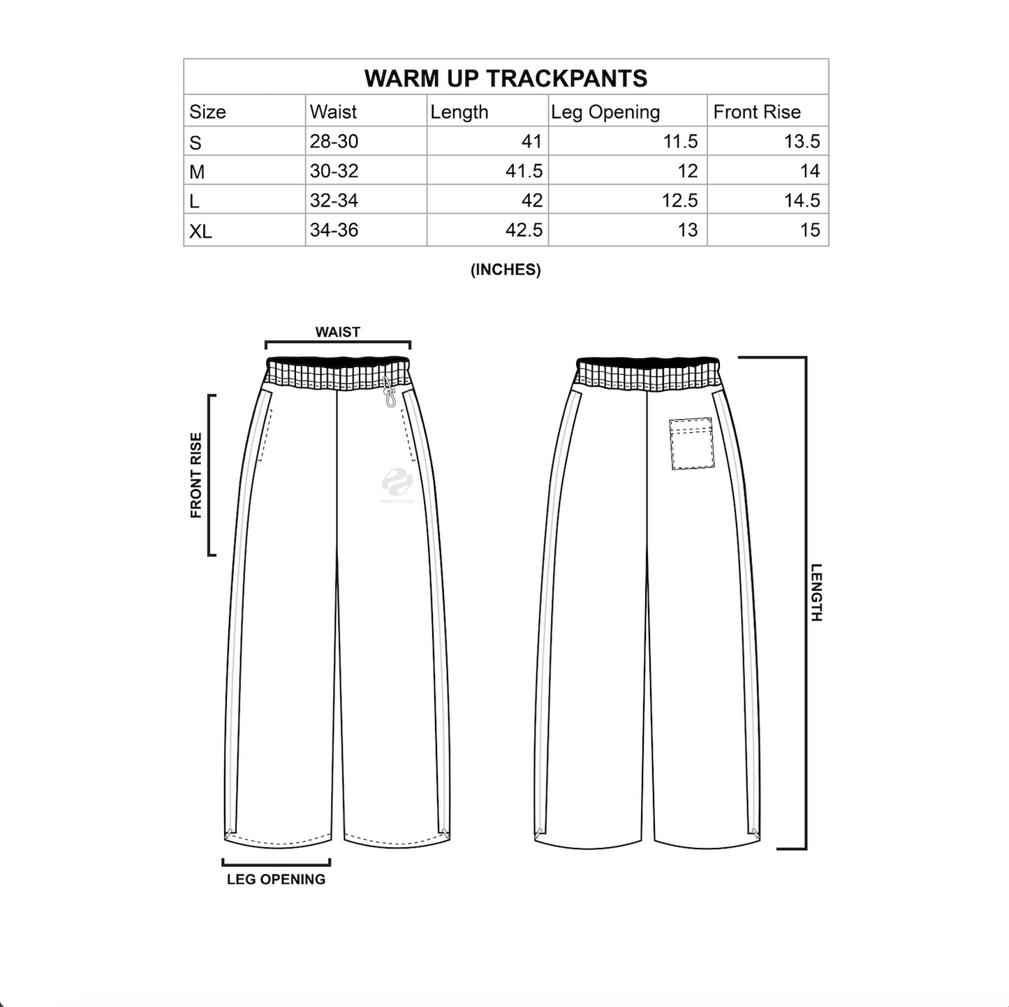 WARM UP TRACK PANTS (BLACK)