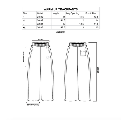 WARM UP TRACK PANTS (BLACK)